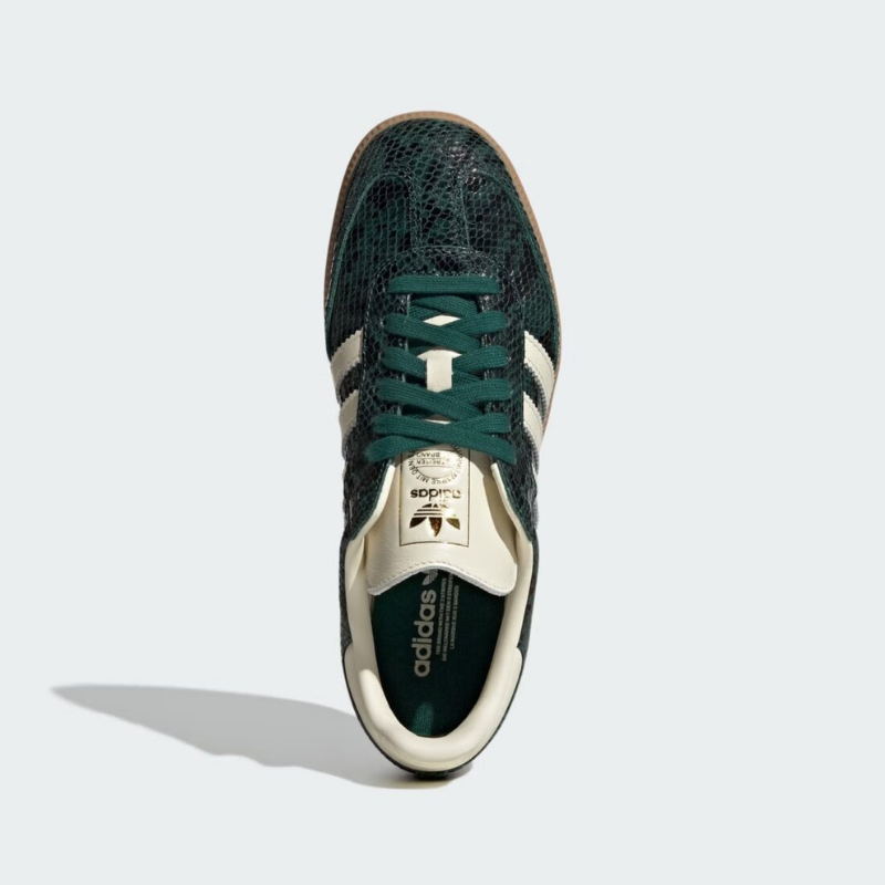 AD Samba OG Femme – Baskets Cuir Craquelé Métallisé Vert