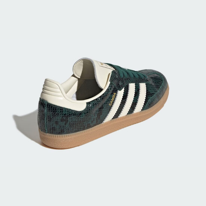 AD Samba OG Femme – Baskets Cuir Craquelé Métallisé Vert