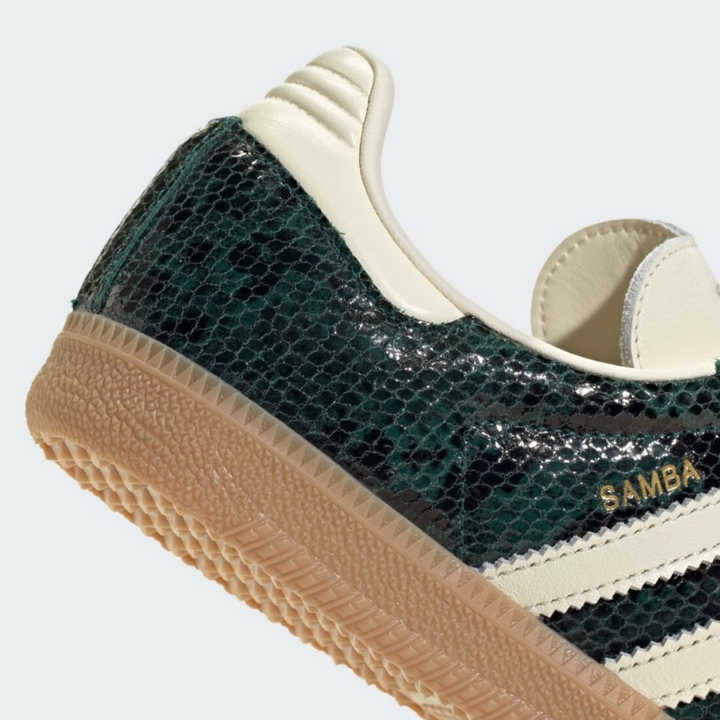 AD Samba OG Femme – Baskets Cuir Craquelé Métallisé Vert
