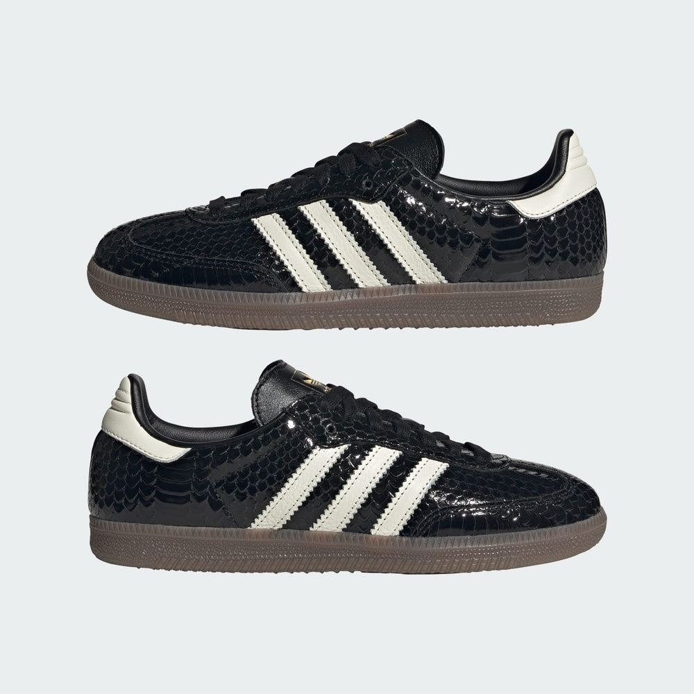 AD Samba OG Femme – Baskets Cuir Craquelé Métallisé Noir