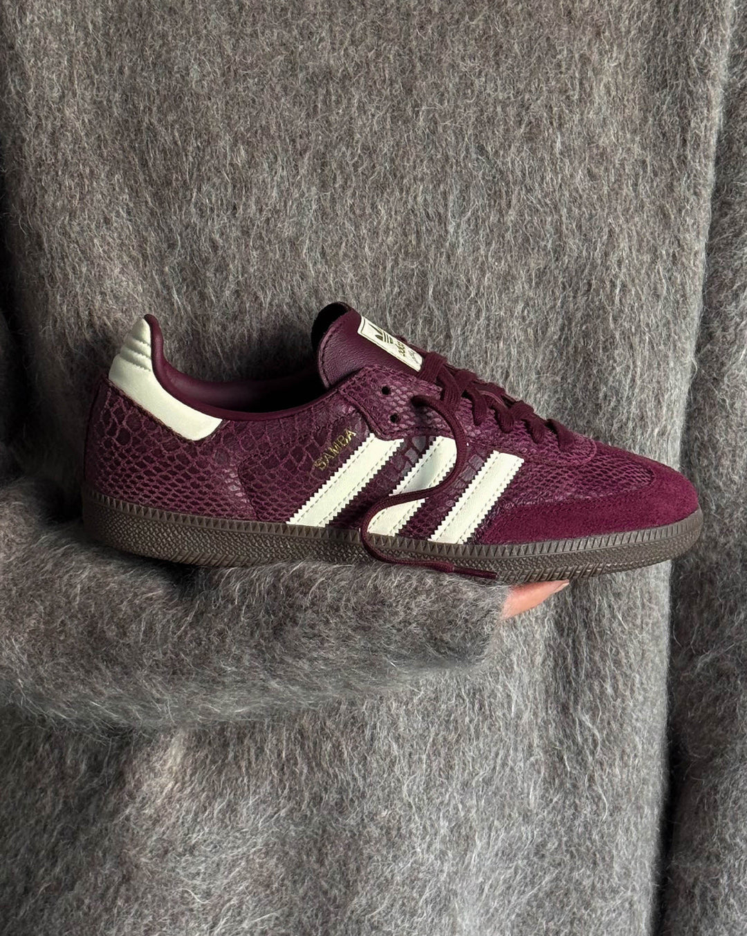 AD Samba OG – Cuir Serpent Bordeaux